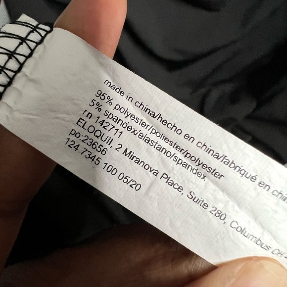 Eloquii Black Long Sleeve V Neck Maxi Ruched Dress With Side Slit Plus Size 26 - Picture 4 of 6